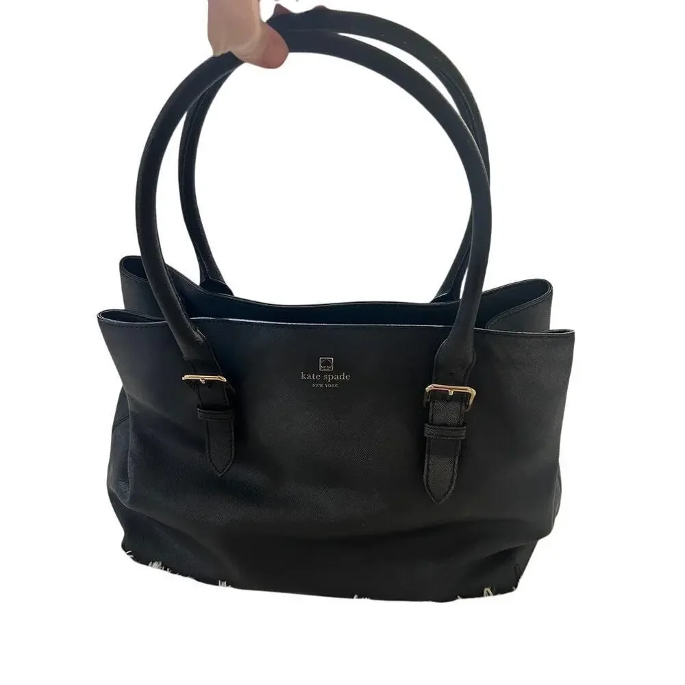 Kate Spade black leather tote bag - Picture 2 of 8